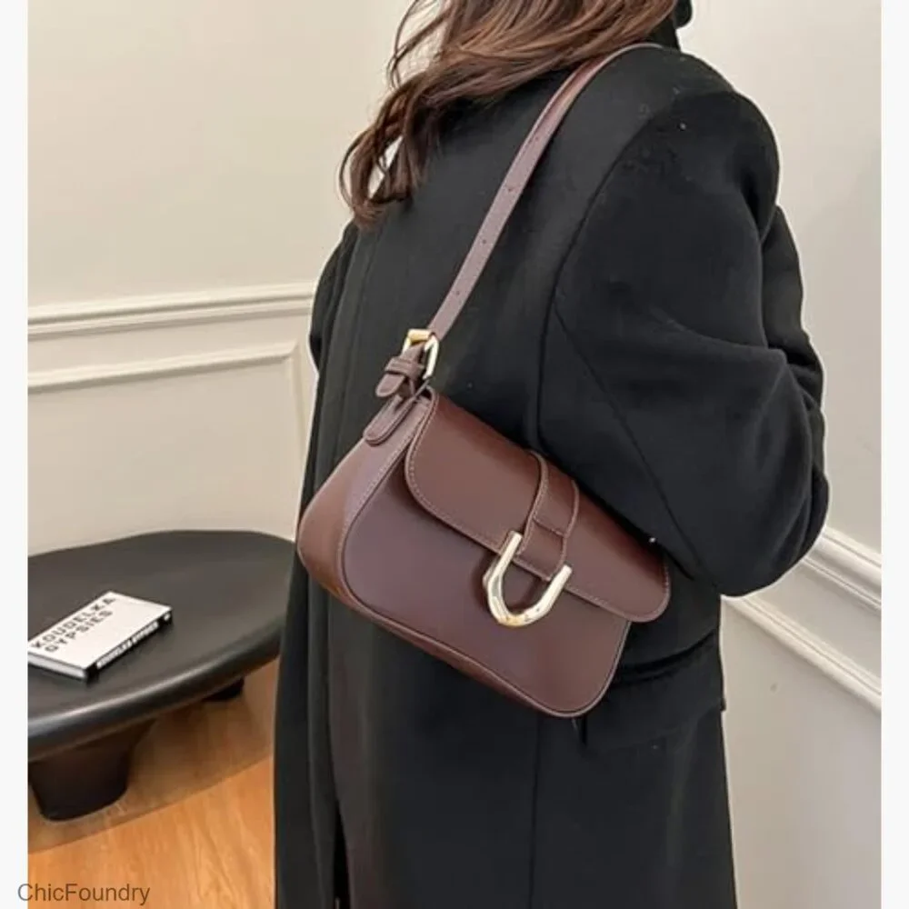 Vegan Leather Crossbody Shoulder Bag Hobo Purse Adjustable Straps